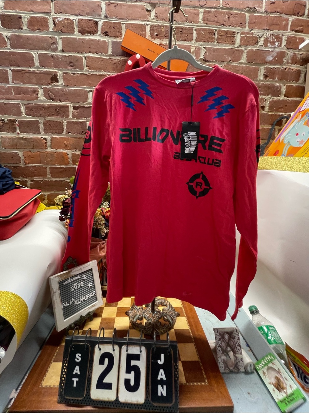 Billionaire Boys Club Red Graphic Long Sleeve Tee